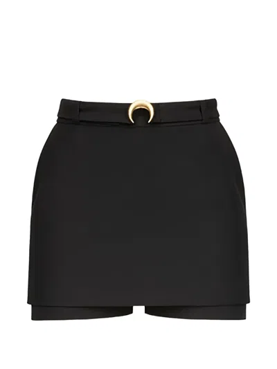 Marine Serre Tailored Moon Belted Mini Skort In Black