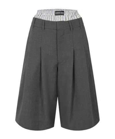 Marine Serre Tailored Shorts In Gray
