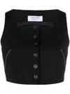 Marine Serre Tailoring Bustier Cropped Waistcoat In Black
