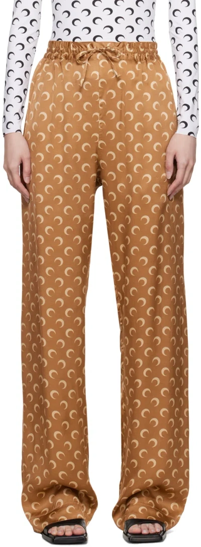 Marine Serre Tan All Over Moon Flou Trousers In Multi