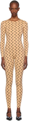 Marine Serre Tan All Over Moon Jumpsuit In Ta10 Tan