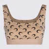 Marine Serre Beige Top With All-over Crescent Moon Print In Neutral