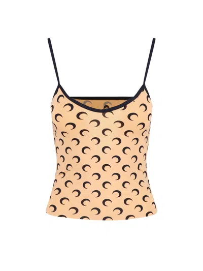Marine Serre Tank Top Logo "moon" In Orange