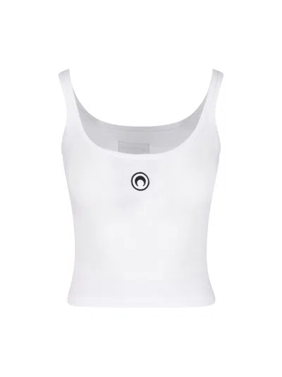 Marine Serre Tank Top Logo Moon In White