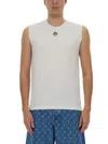 Marine Serre Organic Cotton Tank Top In White In White