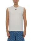 Marine Serre Organic Cotton Tank Top In White In White