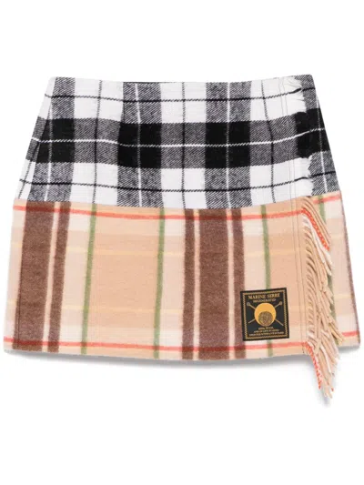 Marine Serre Tartan Mini Skirt In Black