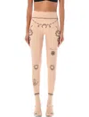 Marine Serre Tattoo-printed Jersey Tights In Neutrals