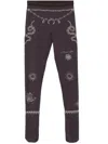 Marine Serre Tattoo-print Leggings In Braun