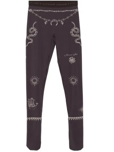 Marine Serre Tattoo-print Leggings In Black