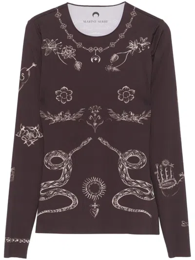 MARINE SERRE TATTOO-PRINT TOP