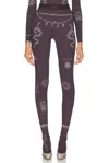 Marine Serre Tattoo Printed Jersey Legging In Brown