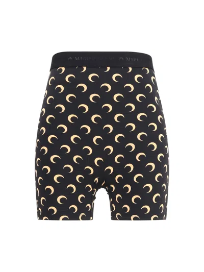 Marine Serre Technical Stretch Fabric Shorts In Black