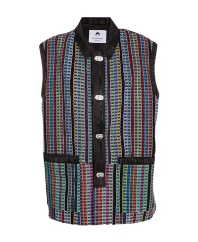 Marine Serre Terry Kitchen Towels Vest In Black