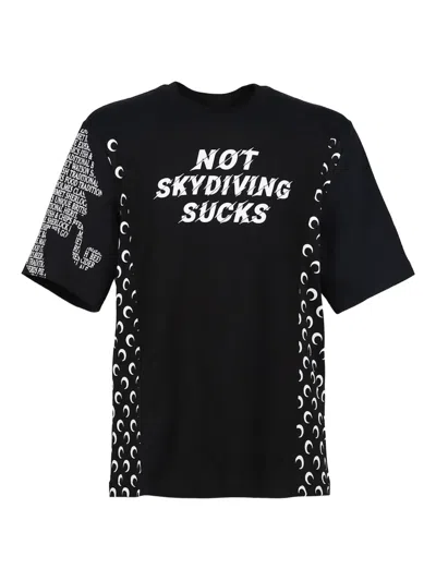 Marine Serre Text-print T-shirt In Black