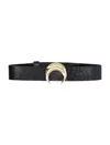 Marine Serre Textured Leather Moon Charm Choker In Black