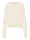 Marine Serre Textured White Sweatshirt With Classic Crew Neckline In Neutral