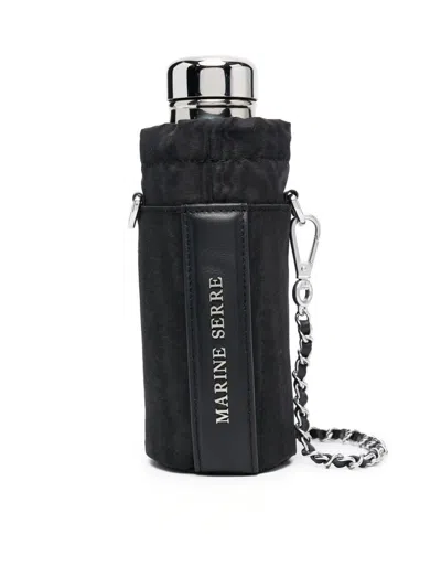 Marine Serre Logo-print Water Bottle In Black