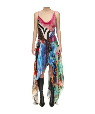 Marine Serre Thin Shoulder Strap Dress In Multicolor