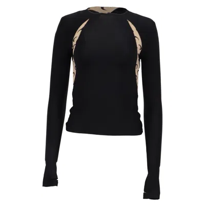 Pre-owned Marine Serre Tied Back Long Sleeve In Black Polyamide