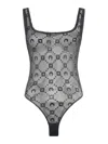 Marine Serre Moonogram Bodysuit In Black