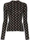 Marine Serre Crescent Moon Top In Black