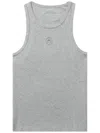 Marine Serre Crescent Moon Embroidered Tank Top In Gray