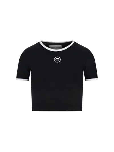 Marine Serre Moon T-shirt In Black