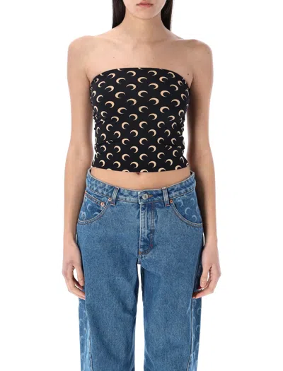 Marine Serre Moon Printed Jersey Sleeveless Tube Top In Multi
