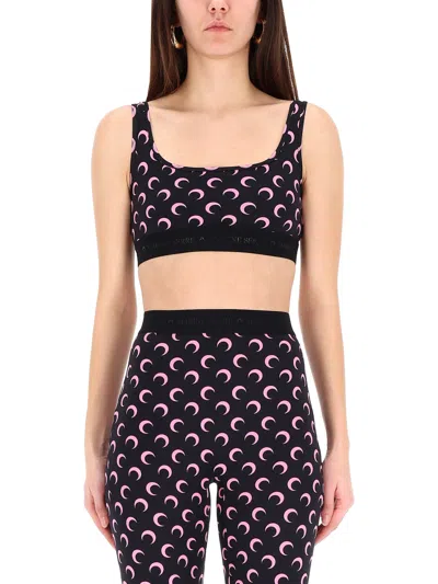Marine Serre Top Bra "moon" In Black