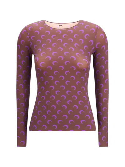 Marine Serre Top In Brown