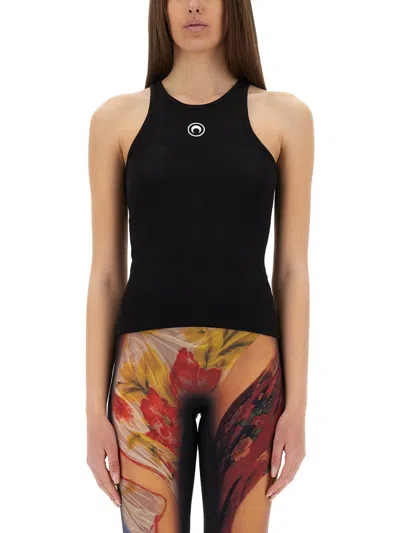 Marine Serre Top Con Logo Moon In Black