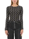 Marine Serre Top Con Stampa Moon In Black