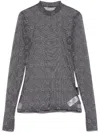 Marine Serre Flocked-moonogram T-shirt In Grey
