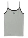 Marine Serre Ribbed Texture Tank Top With Spaghetti Straps In Grey