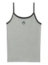 Marine Serre Ribbed Texture Tank Top With Spaghetti Straps In Grey