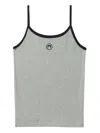 Marine Serre Ribbed Texture Tank Top With Spaghetti Straps In Grey