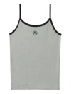 Marine Serre Ribbed Texture Tank Top With Spaghetti Straps In Grey