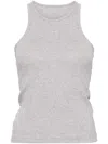 Marine Serre Ribbed Texture Sleeveless Cotton Tank Top In Grey
