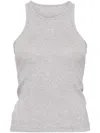Marine Serre Ribbed Texture Sleeveless Cotton Tank Top In Grey
