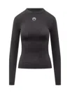 Marine Serre Turtleneck Sweater With Moon Logo And Rhinestones In Black