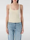 Marine Serre Moon Jacquard Knit Strap Top In ベージュ