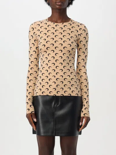 MARINE SERRE TOP MARINE SERRE WOMAN COLOR CAMEL,F87831042