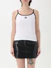 Marine Serre Moon Logo Ribbed Tank Top In White