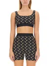 Marine Serre Fitted Underwear Top With Crescent Moon Pattern In Black