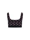 Marine Serre Moon Printed Jersey Sport Bra In Black