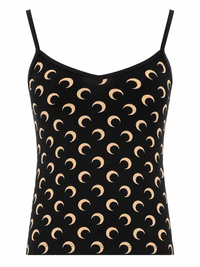 Marine Serre Sleeveless V Neck Fitted Top Spaghetti Straps In Multi