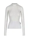 Marine Serre Recycled Mesh Flock Second Skin Highneck Top In White