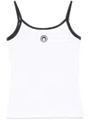 Marine Serre Moon Logo Ribbed Tank Top In White