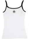 Marine Serre Moon Logo Ribbed Tank Top In White